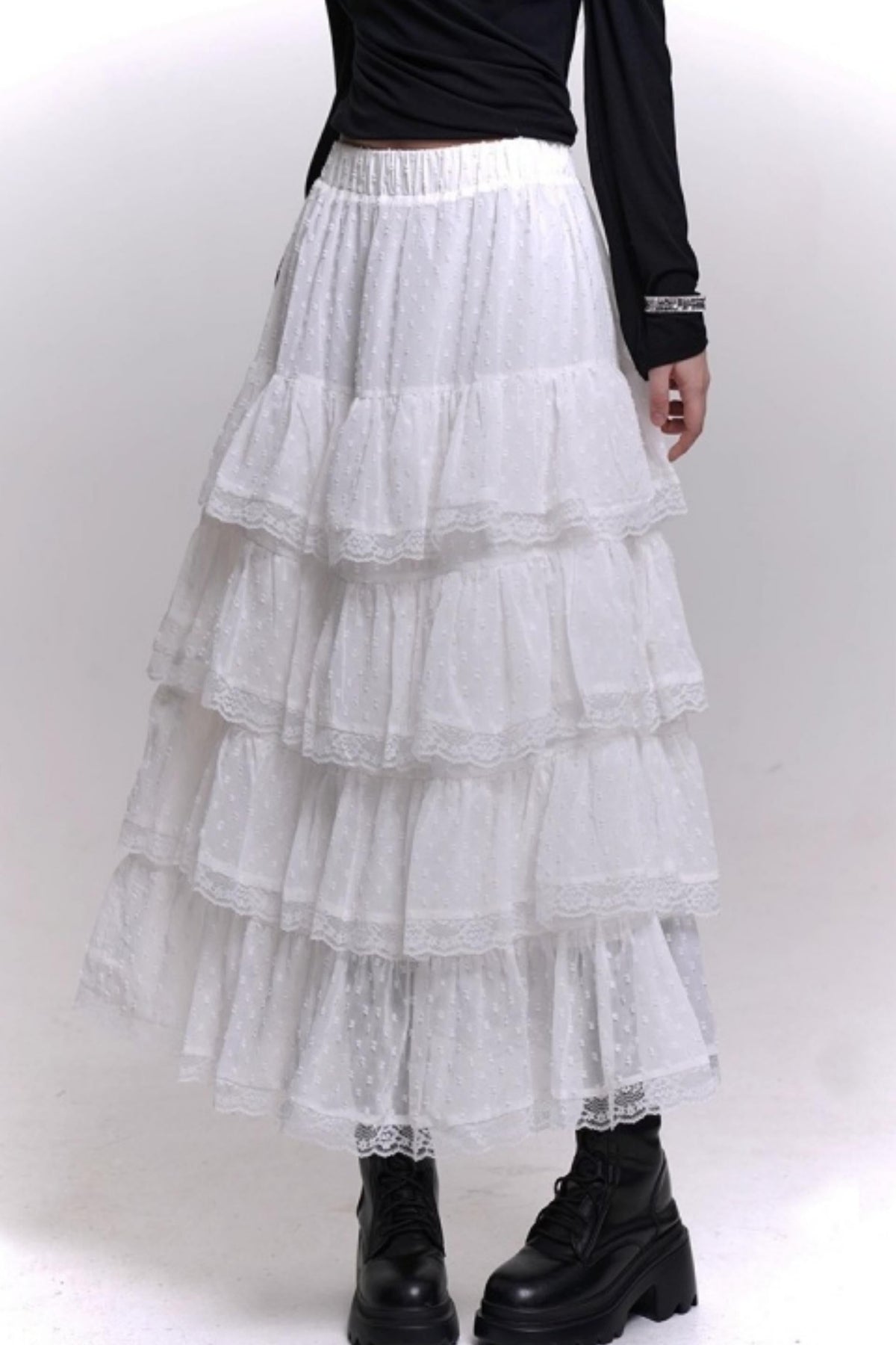 A-Line Chiffon Mesh Skirt