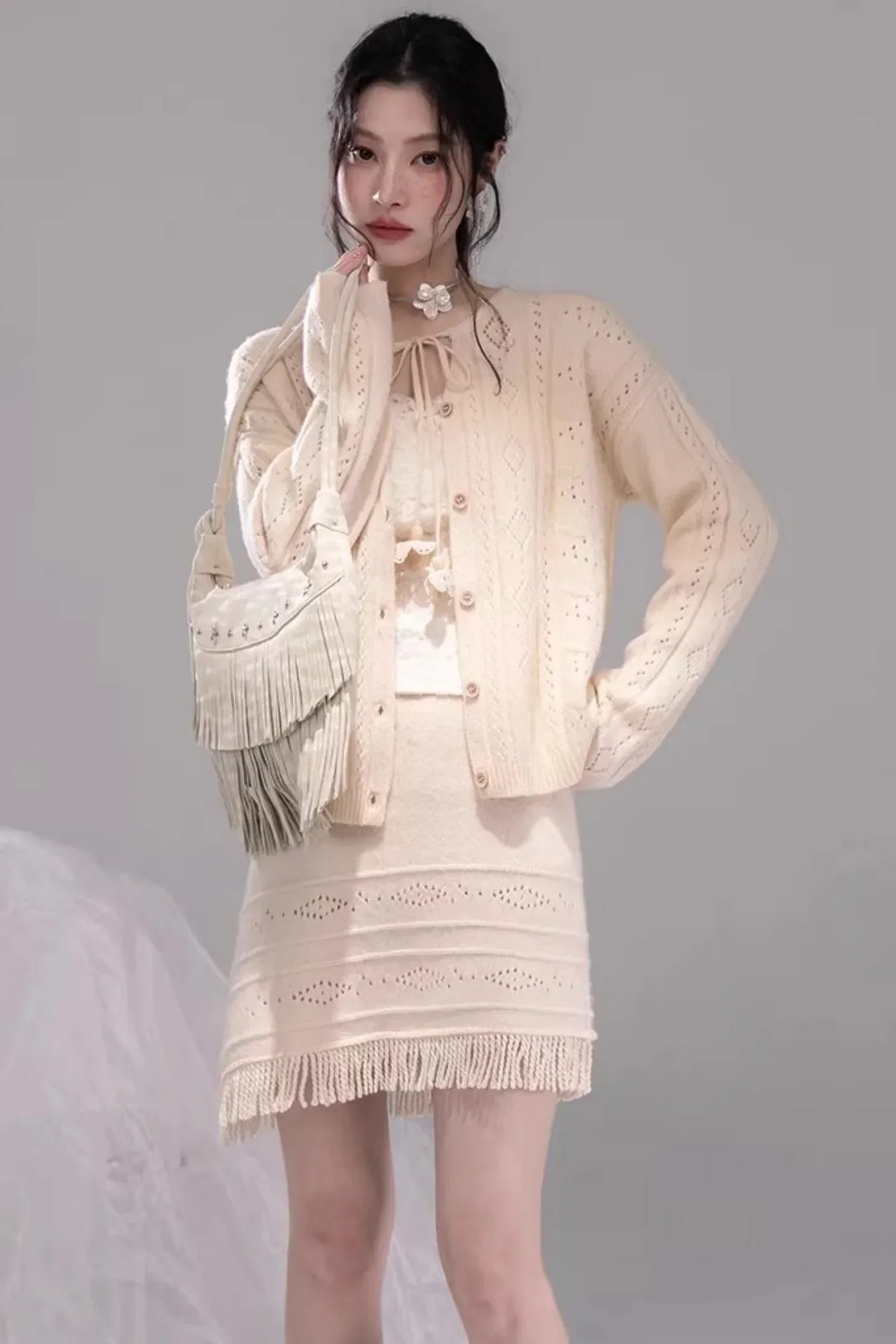 Artistic Nomadic Wool Knit Set