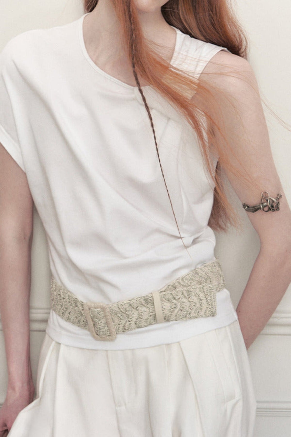 Wave Pleat Chain Belt