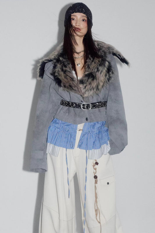 Urban Nomad Matte Grey PU Leather Jacket