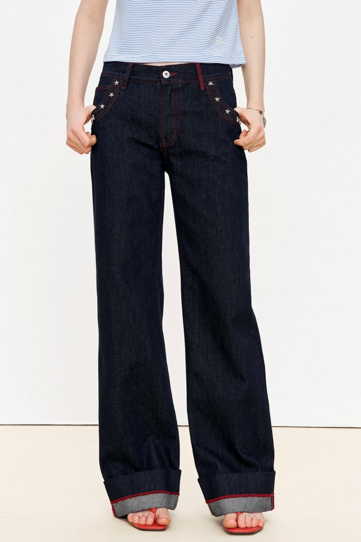 High-Waisted Loose Jeans