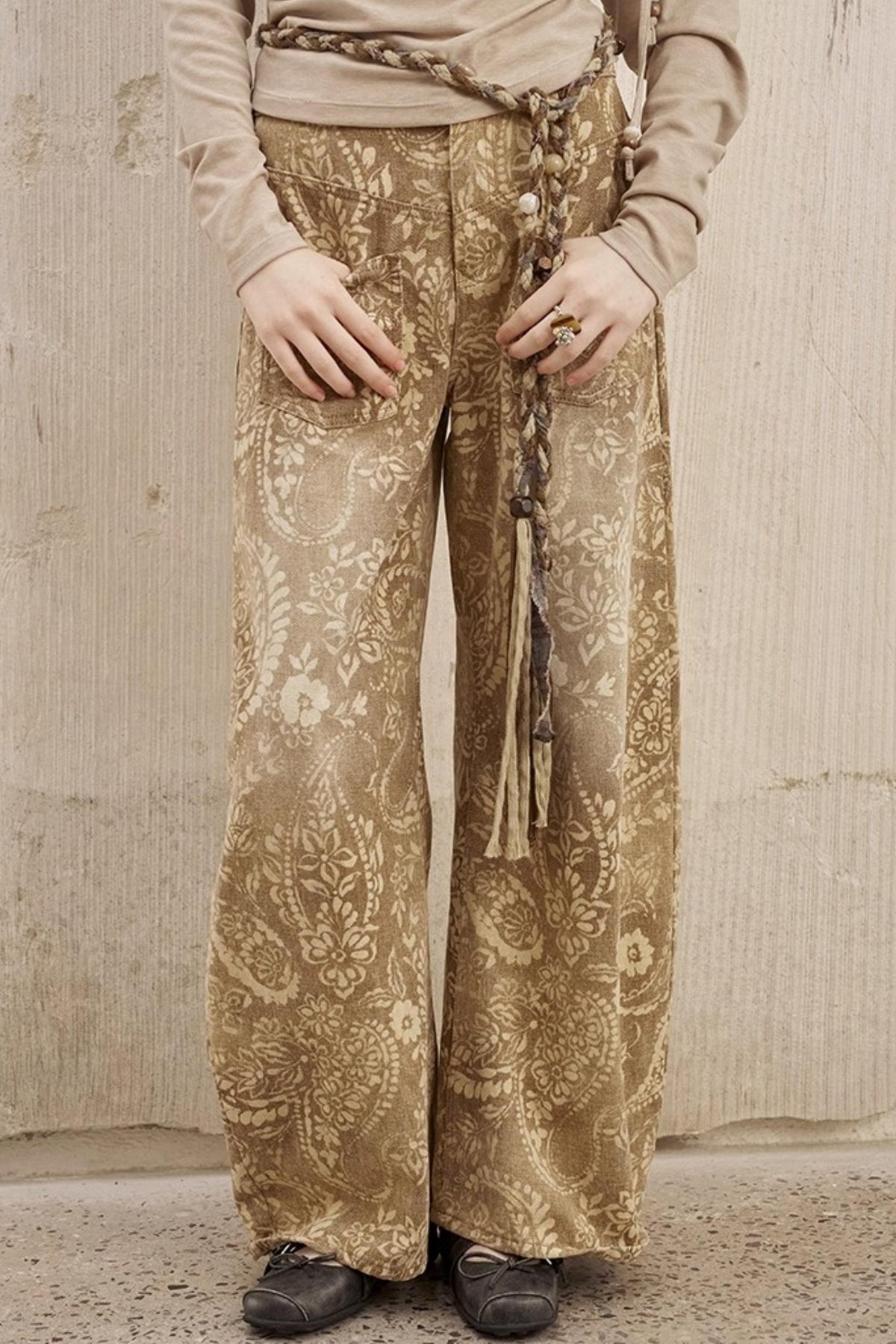 Vintage Flower Straight Jeans