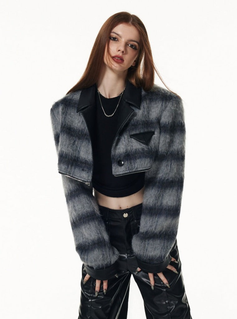 2 Styles - Tweed Plaid Jacket