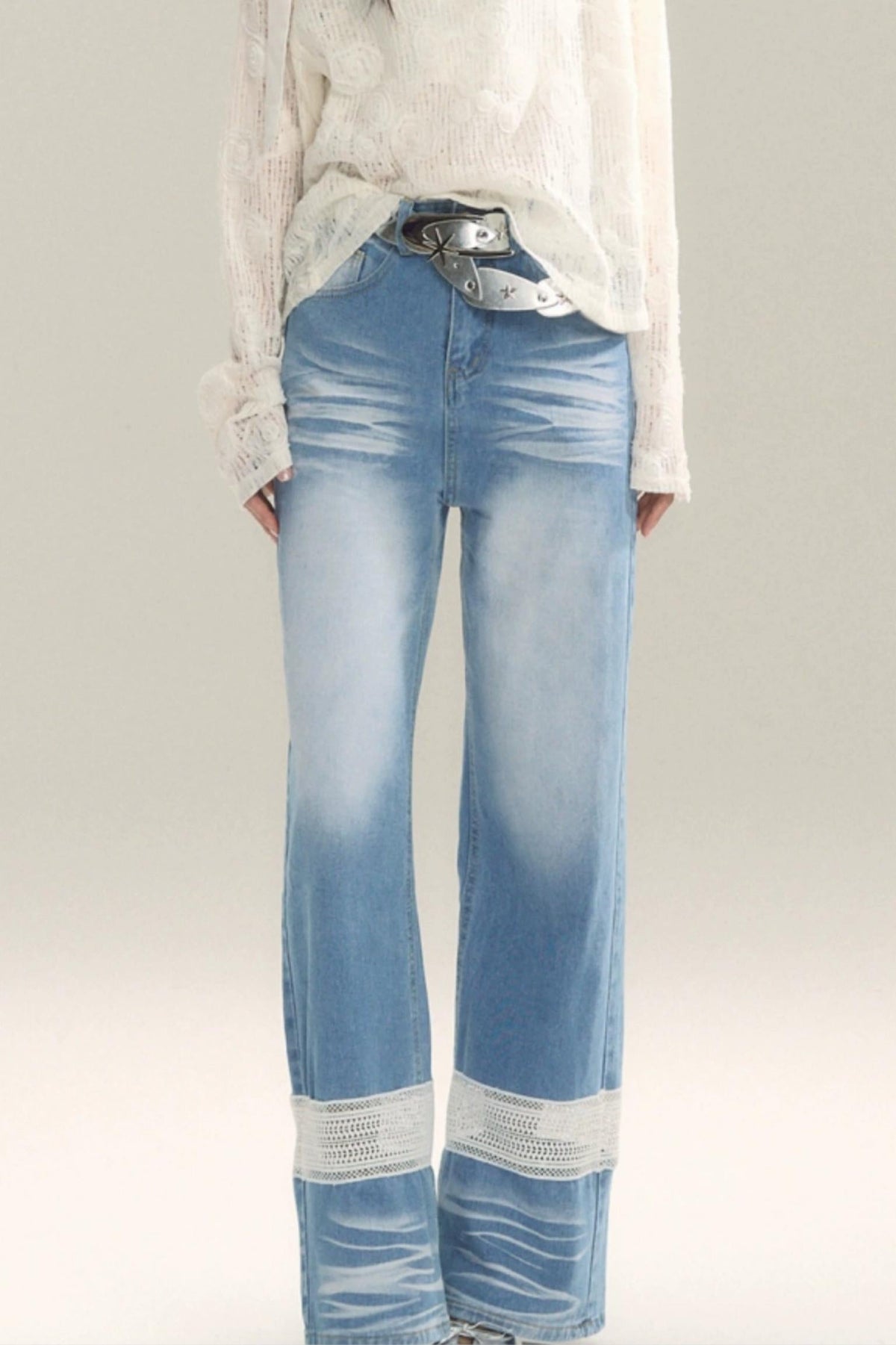 Moody Blue Cutout Jeans