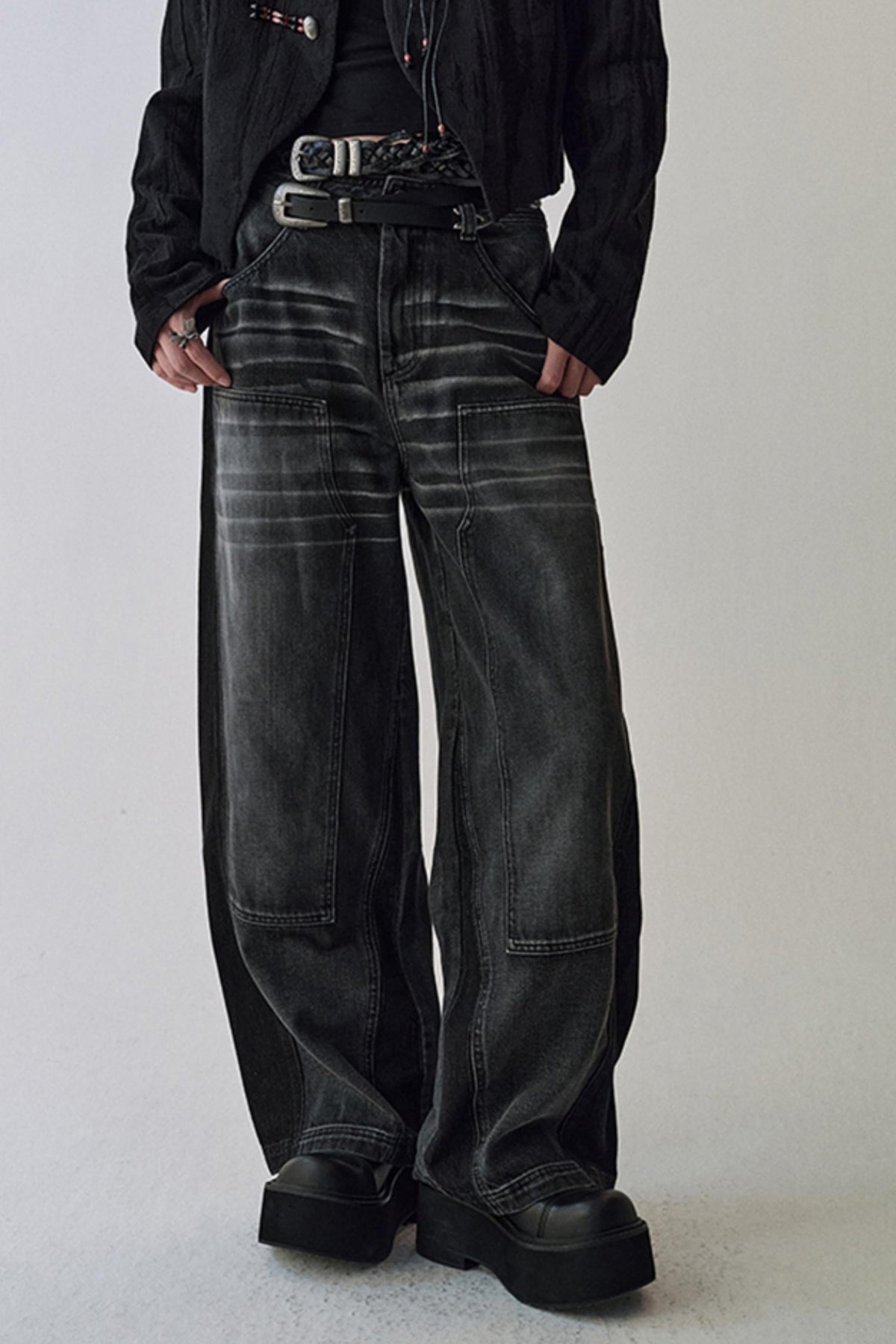 Whispers Gray Washed Jeans Pants