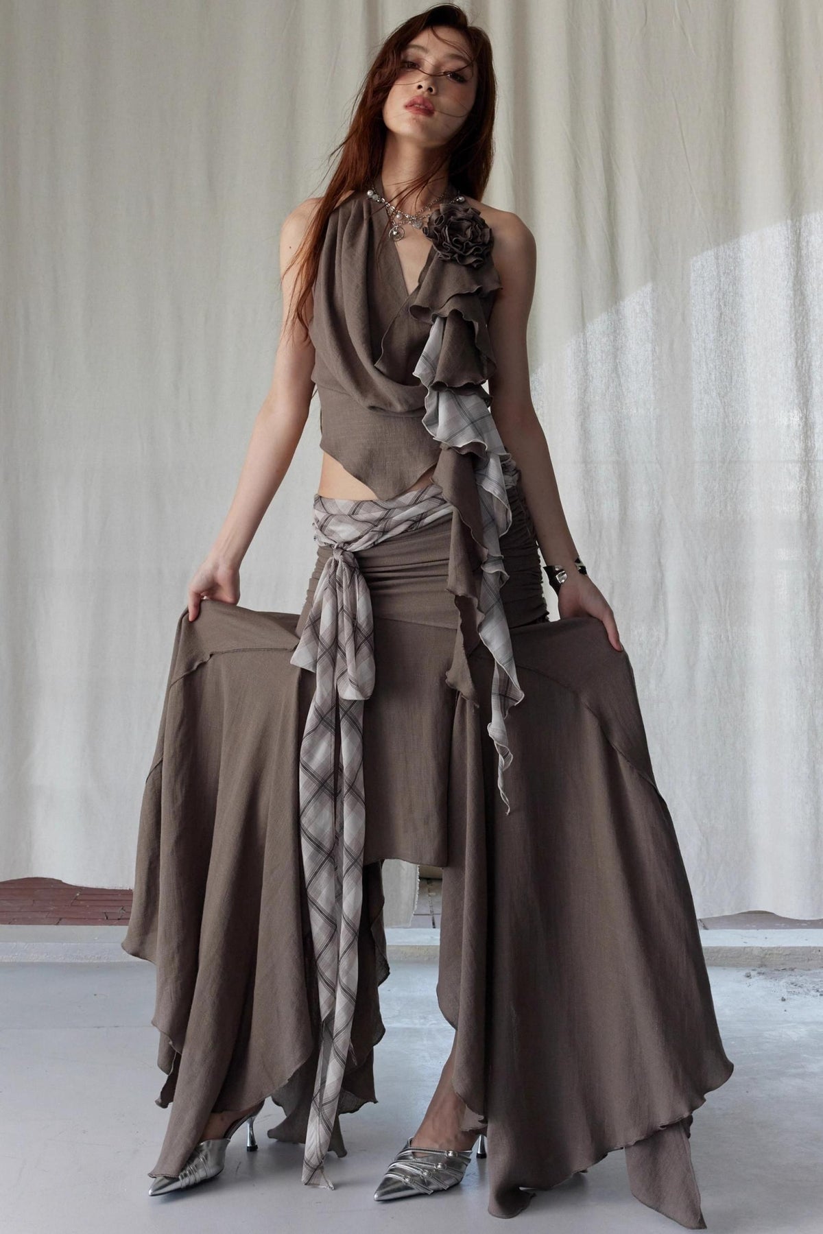 Asymmetrical Swing Vest & Skirt Set-Up