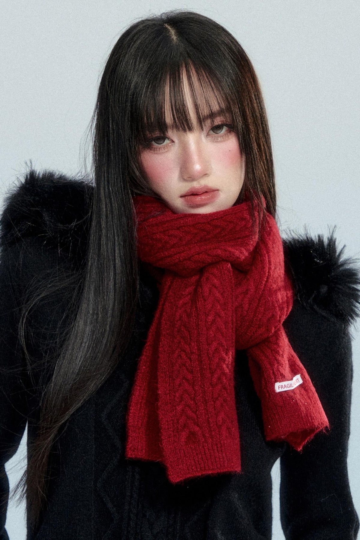 Vintage Wool Blend Knitted Scarf