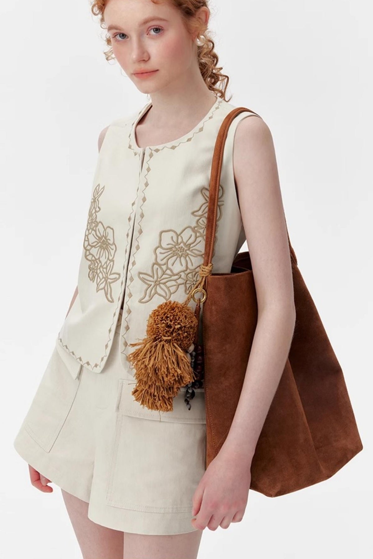 Silk-Linen Tailored Shorts Vest Set-Up
