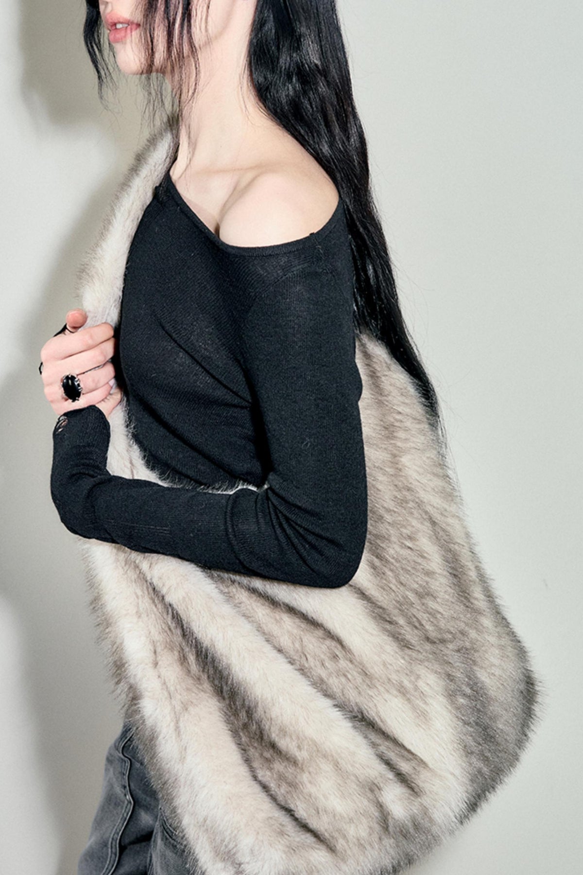 Plush Fur One-Shoulder Bag