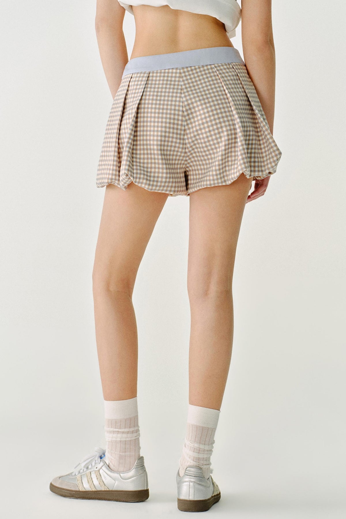 Plaid Versatile Contrasting A-Line Shorts