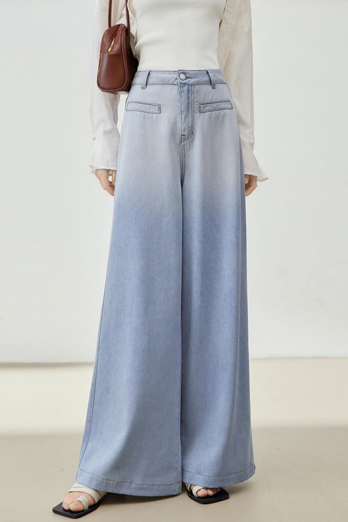 Gradient Loose Wide-Leg Jeans