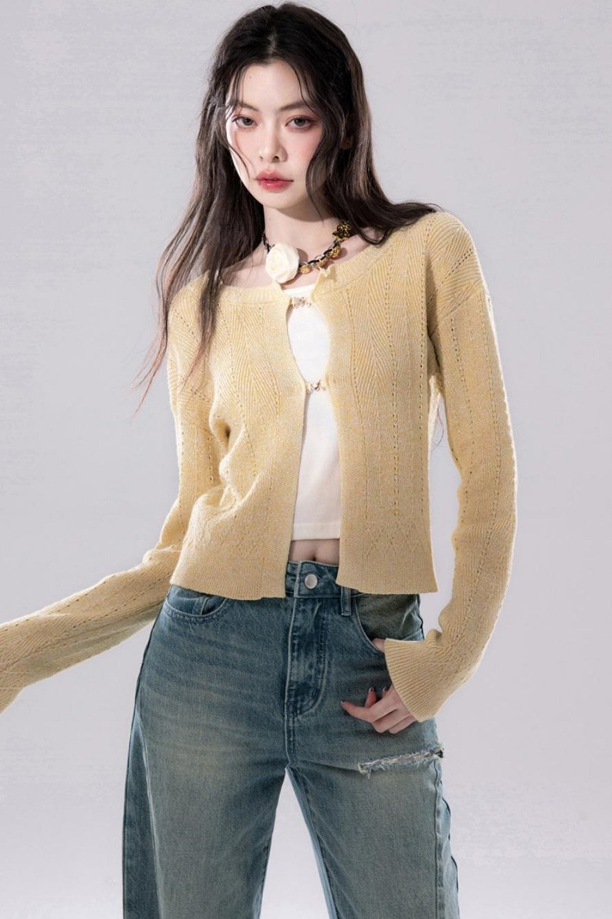 Airy Rhombus Cardigan