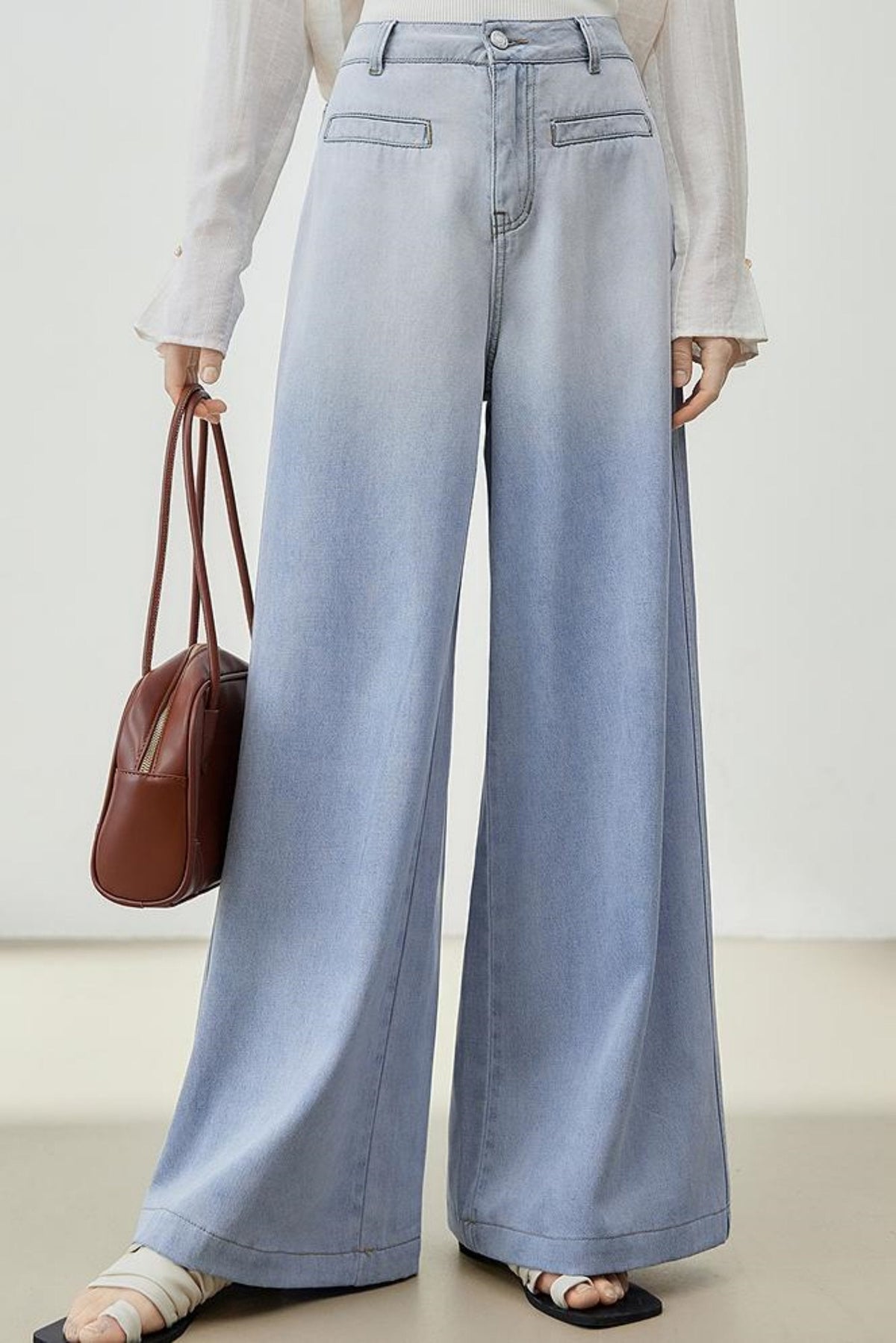 Gradient Loose Wide-Leg Jeans