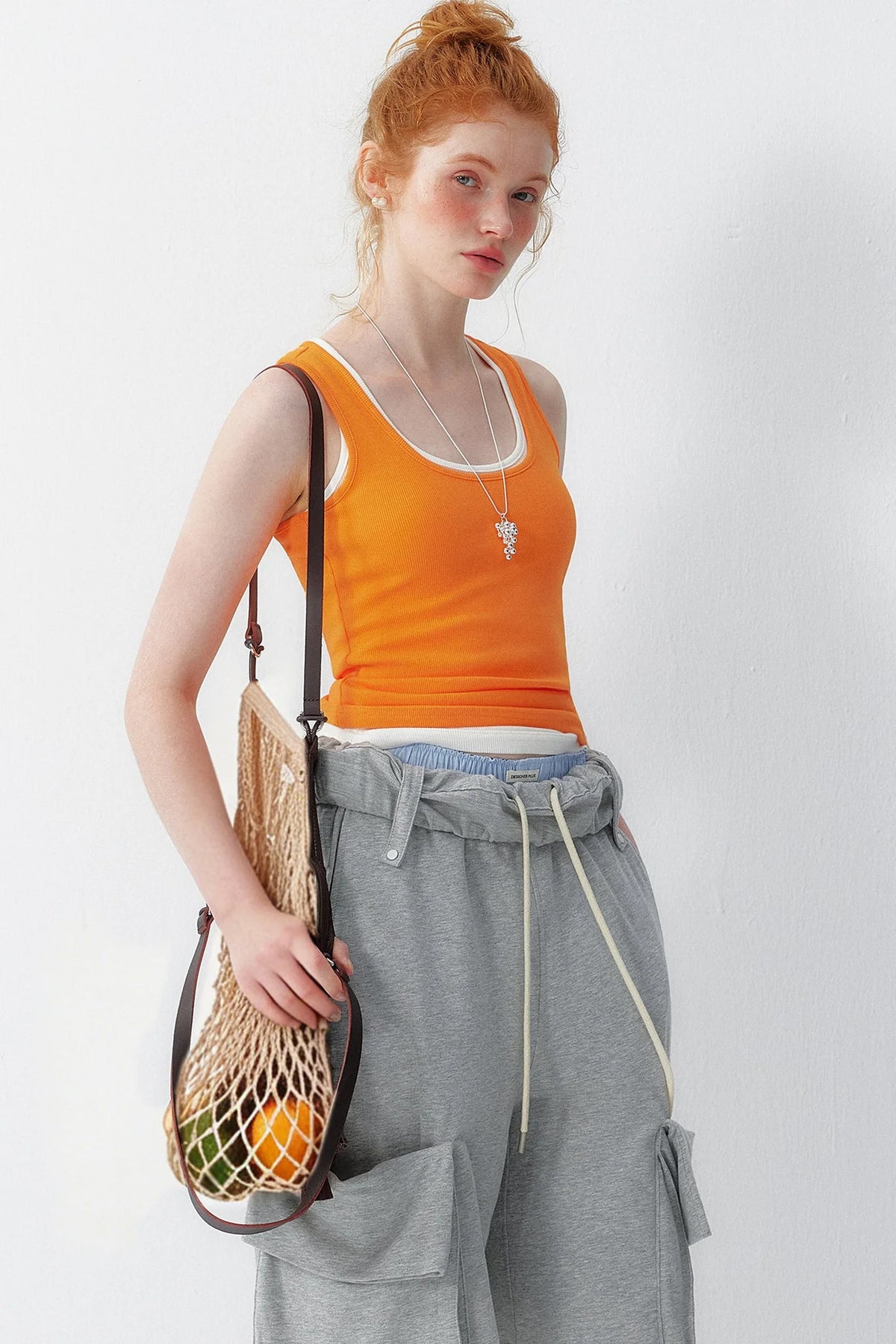 Woven Leather Strap Tote Bag