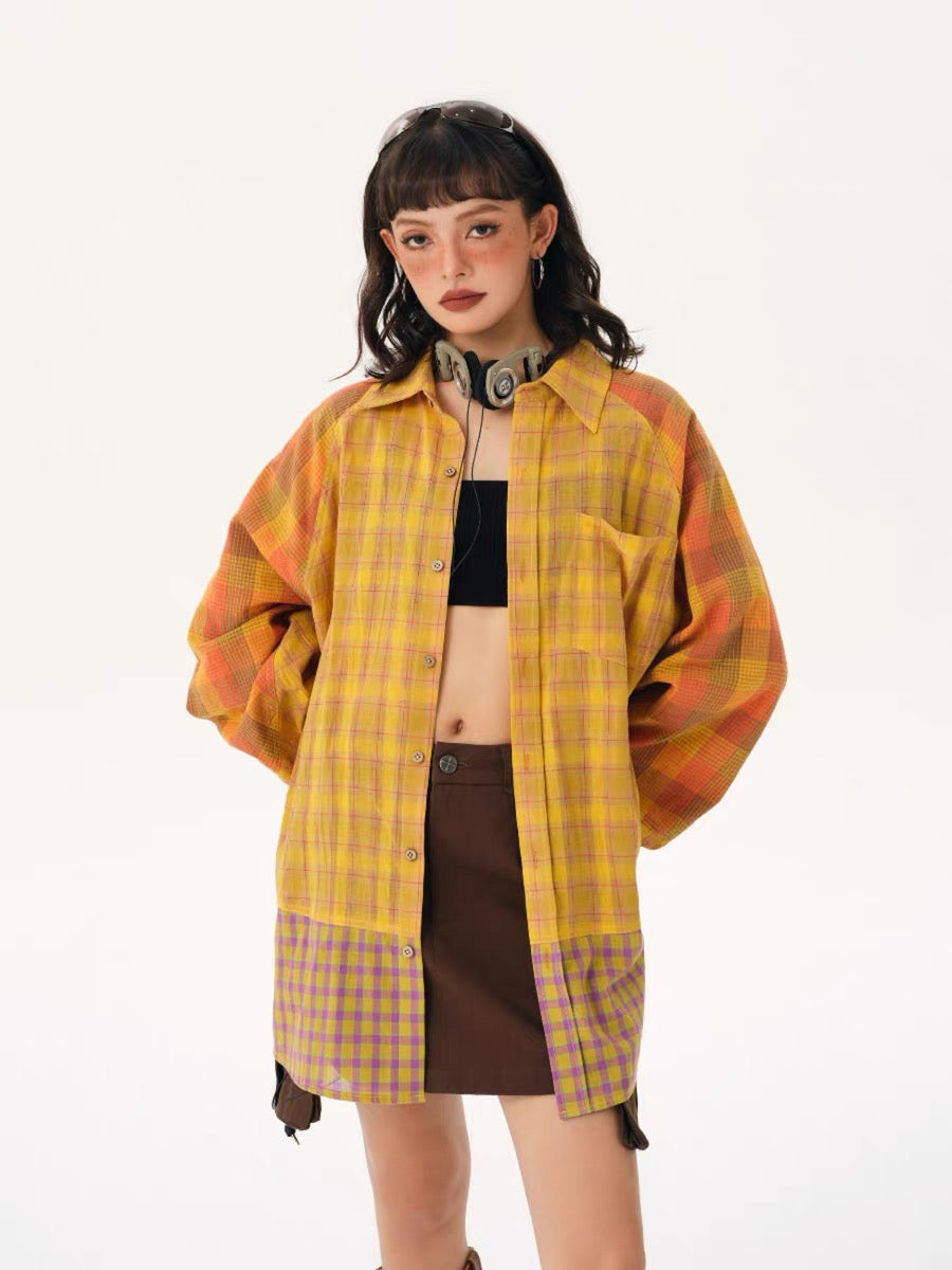 UV-cut check shirt