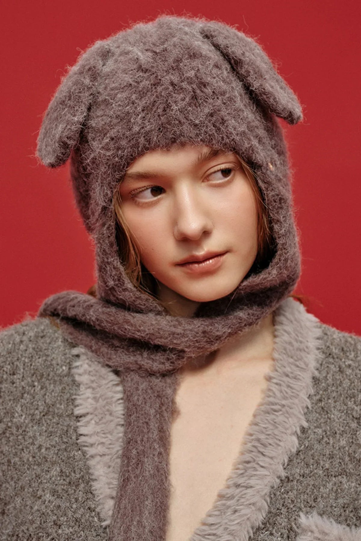 Two-Tone Wool Knit Hat