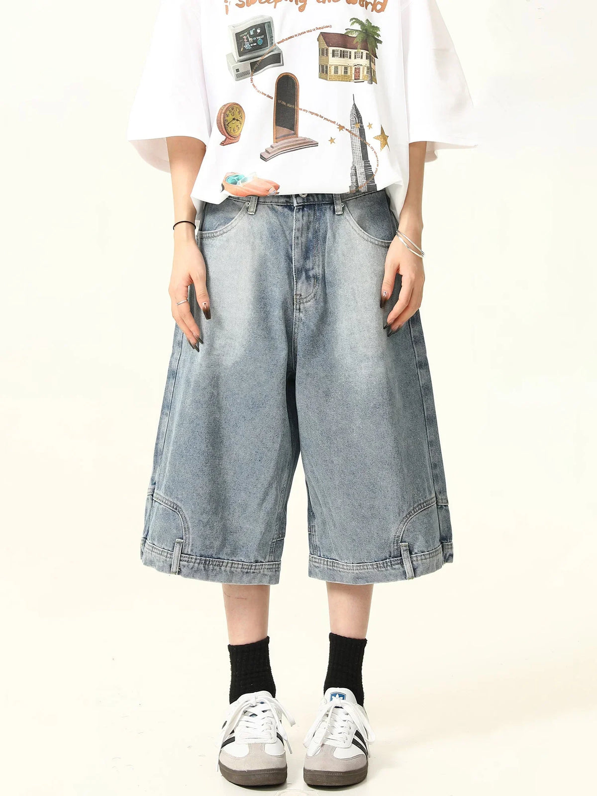 Flip Denim Shorts Pants