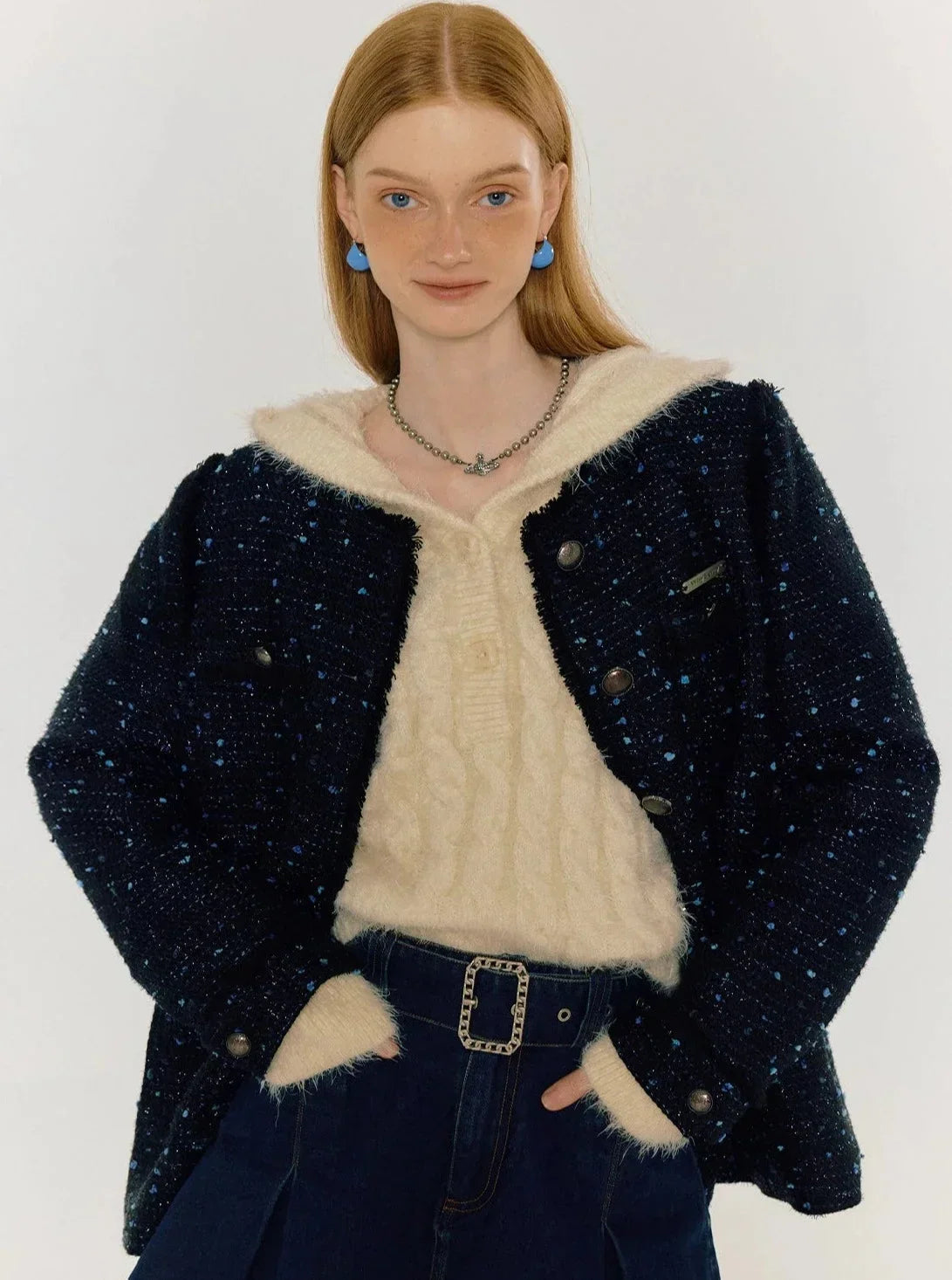 Fragrance Round Neck Cotton Jacket