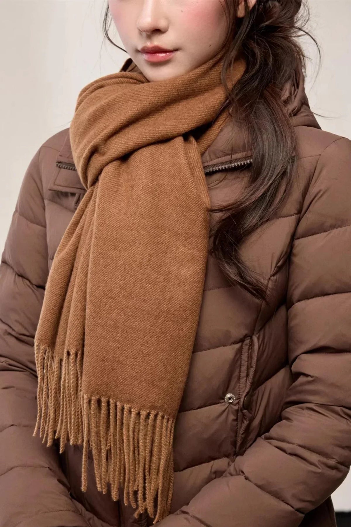 Solid Color Tassel Scarf