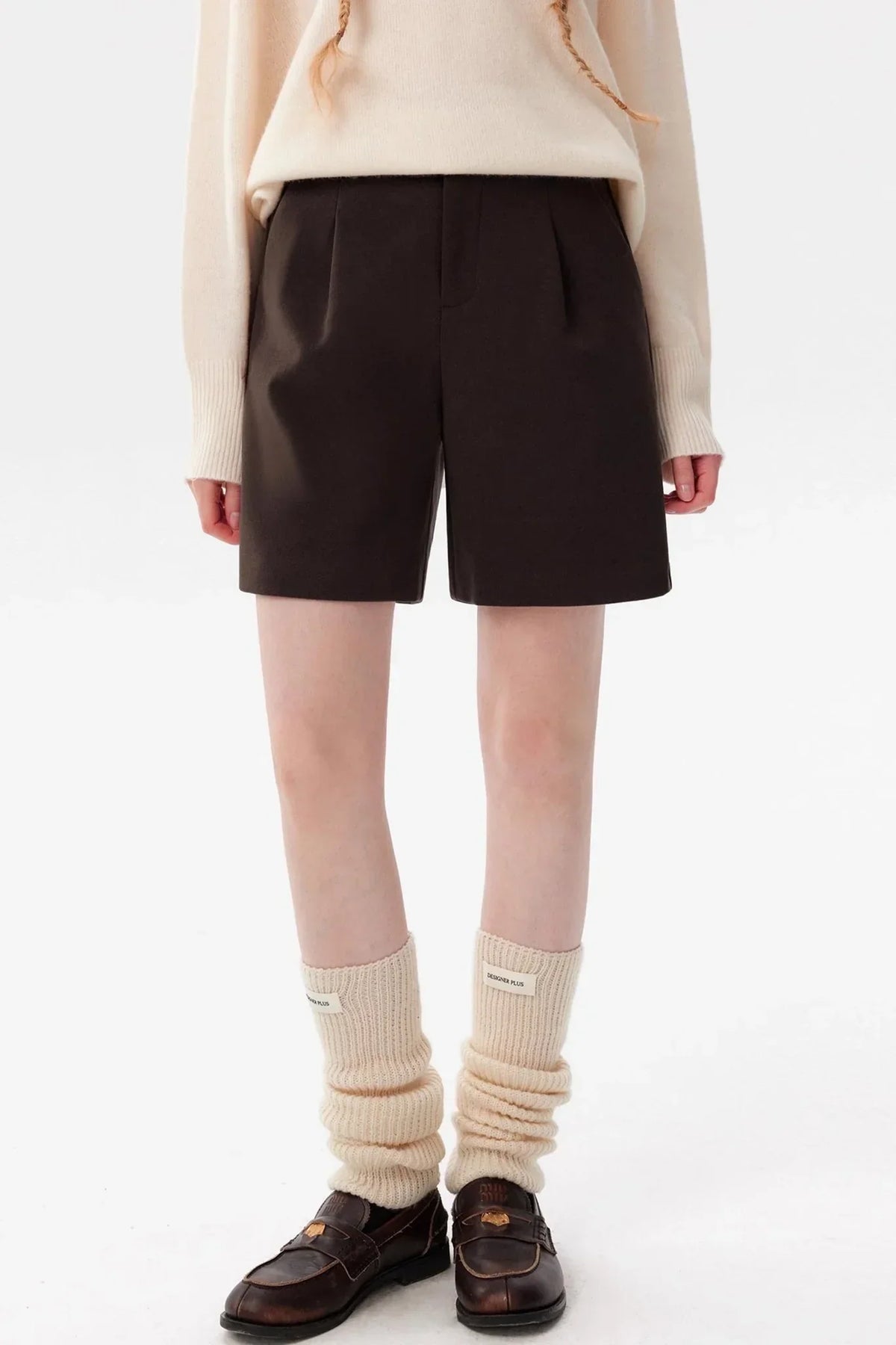 Retro Woolen Suit Shorts