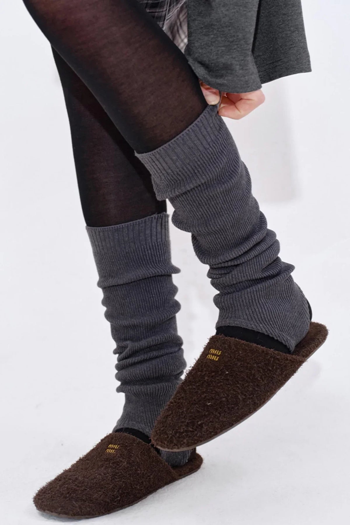 Layered Knit Leg Warmers Socks
