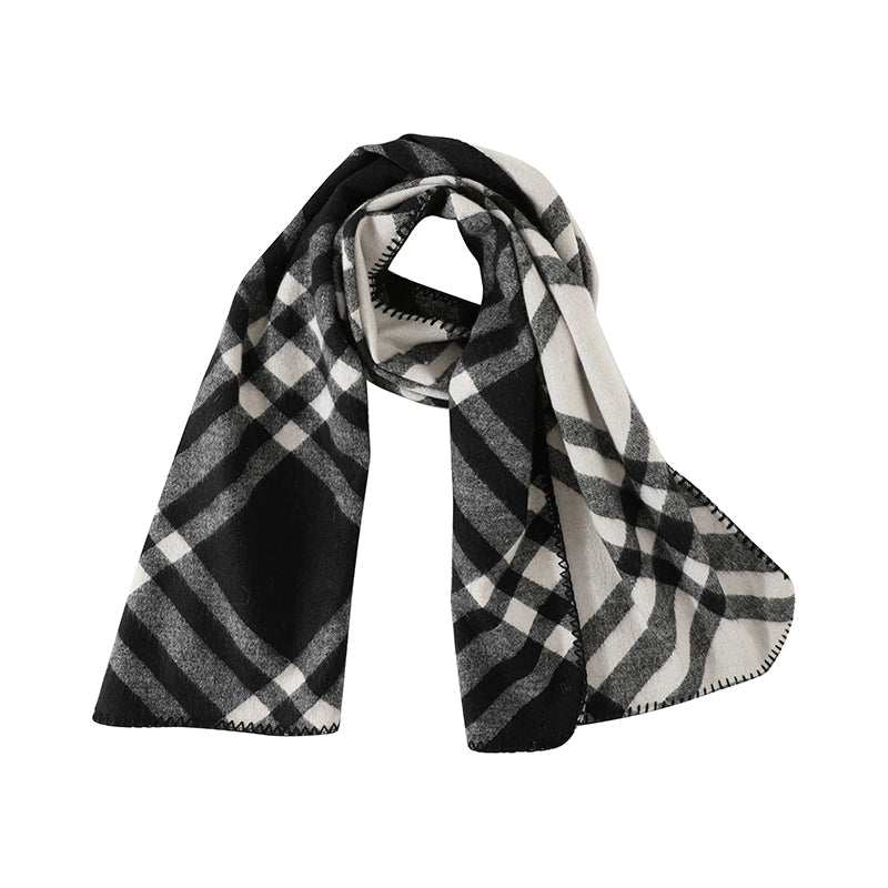 Navy Plaid Scarf