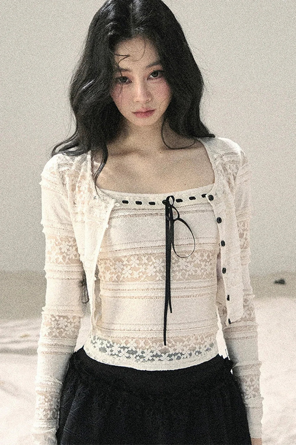 Lace Hollow-Out Summer Two-Piece Set
