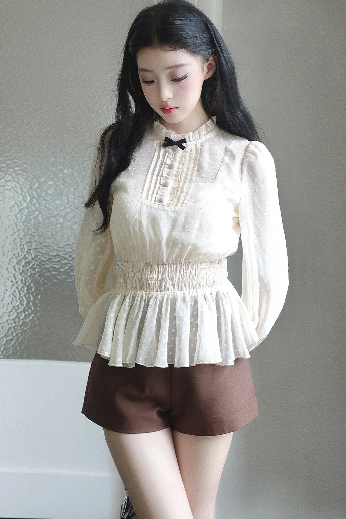 Retro Polka Dot Blouse Set-Up