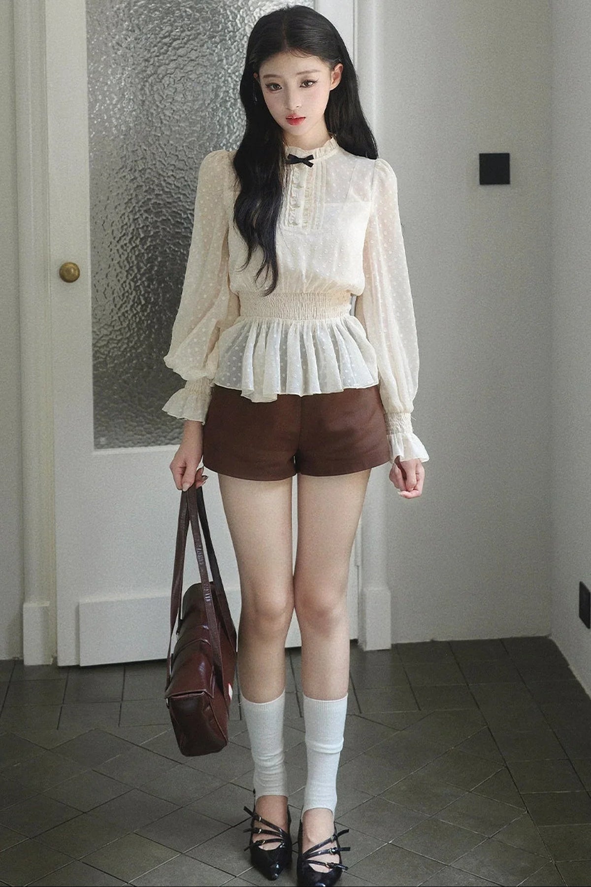 Retro Polka Dot Blouse Set-Up